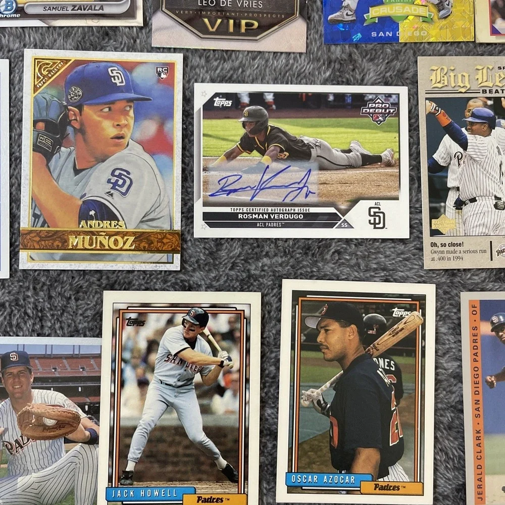 San Diego Padres Baseball 24 Card Lot - Auto, RC, Stars,‎ Inserts, Parallels
